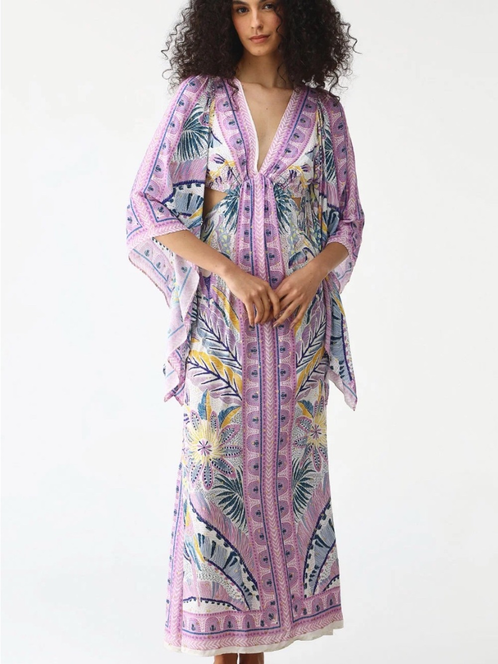 Farm Rio Maxi Dress Tapete de Tucano Roxo